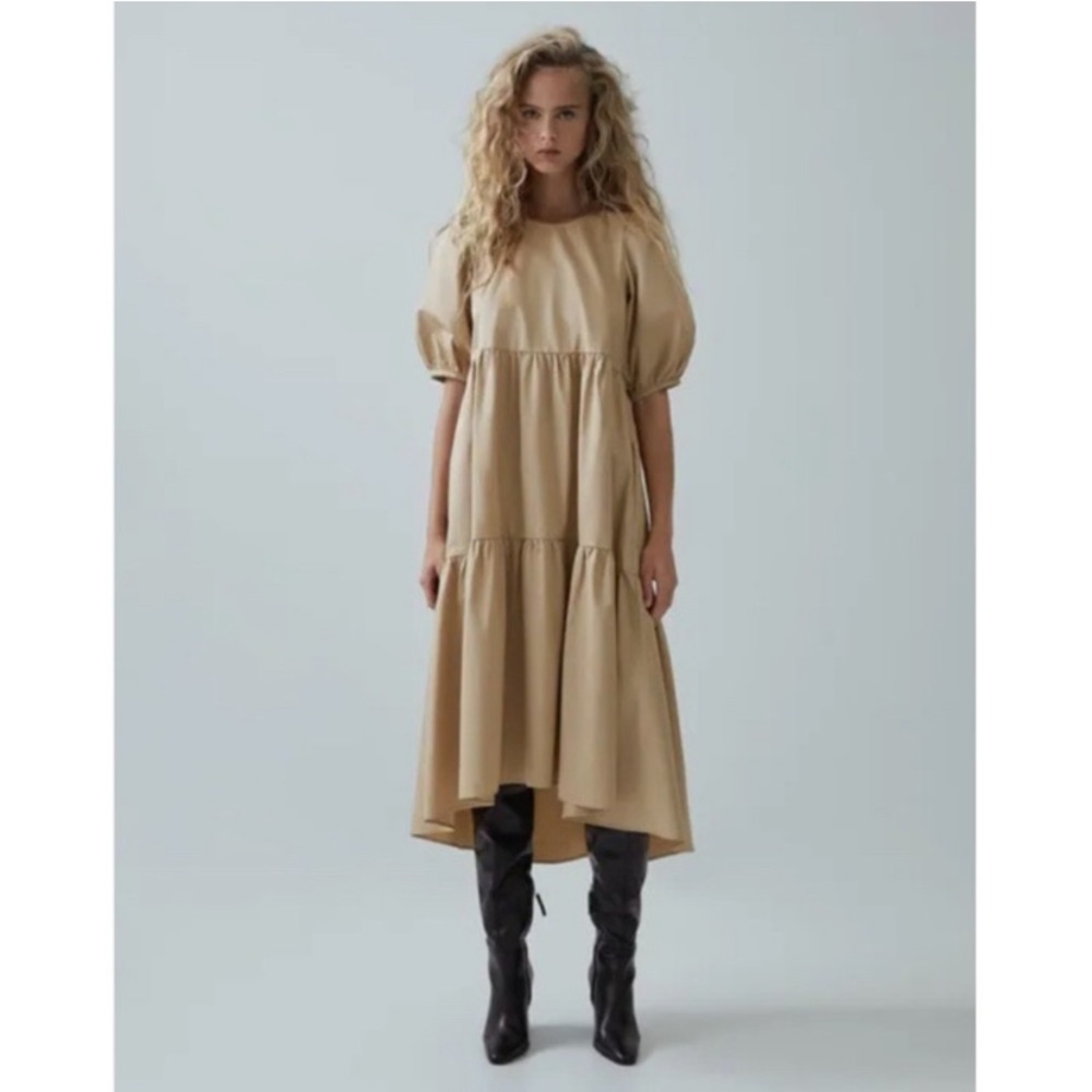 Zara Poplin tiered Dress